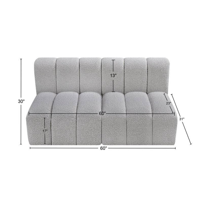 Meridian Arc Grey Boucle Fabric 2 pc Modular Sectional IMAGE 9
