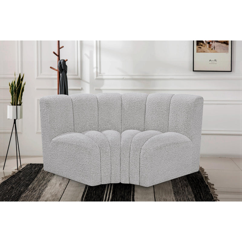 Meridian Arc Grey Boucle Fabric 2 pc Modular Sectional IMAGE 2