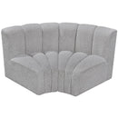 Meridian Arc Grey Boucle Fabric 2 pc Modular Sectional IMAGE 3