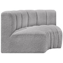 Meridian Arc Grey Boucle Fabric 2 pc Modular Sectional IMAGE 4