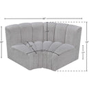 Meridian Arc Grey Boucle Fabric 2 pc Modular Sectional IMAGE 6