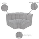Meridian Arc Grey Boucle Fabric 2 pc Modular Sectional IMAGE 7