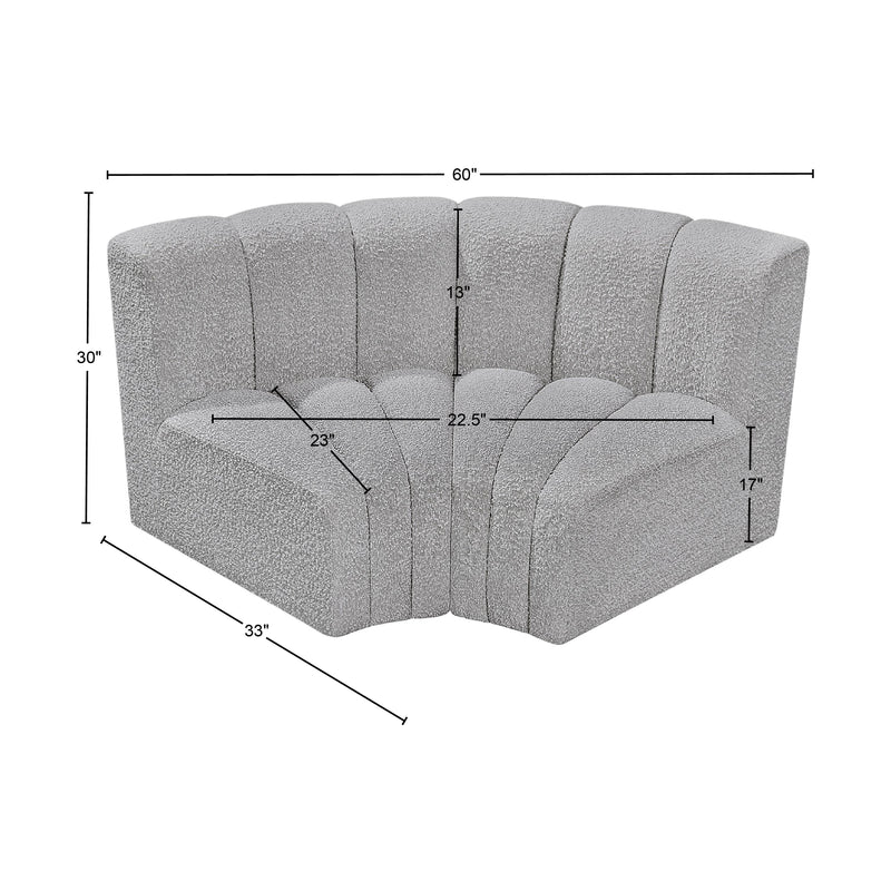 Meridian Arc Grey Boucle Fabric 2 pc Modular Sectional IMAGE 7
