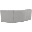 Meridian Arc Grey Boucle Fabric 3 pc Modular Sectional IMAGE 3