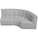Meridian Arc Grey Boucle Fabric 3 pc Modular Sectional IMAGE 5