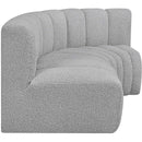 Meridian Arc Grey Boucle Fabric 3 pc Modular Sectional IMAGE 6