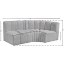 Meridian Arc Grey Boucle Fabric 3 pc Modular Sectional IMAGE 7