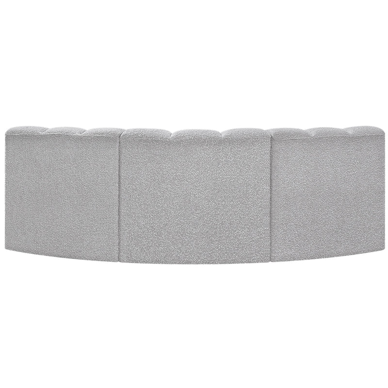 Meridian Arc Grey Boucle Fabric 3 pc Modular Sectional IMAGE 3