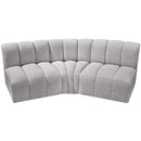 Meridian Arc Grey Boucle Fabric 3 pc Modular Sectional IMAGE 4