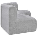 Meridian Arc Grey Boucle Fabric 3 pc Modular Sectional IMAGE 6