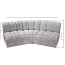 Meridian Arc Grey Boucle Fabric 3 pc Modular Sectional IMAGE 7