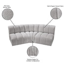 Meridian Arc Grey Boucle Fabric 3 pc Modular Sectional IMAGE 8