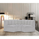 Meridian Arc Grey Boucle Fabric 3 pc Modular Sectional IMAGE 2