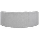 Meridian Arc Grey Boucle Fabric 3 pc Modular Sectional IMAGE 3