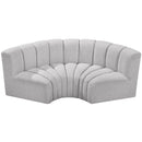 Meridian Arc Grey Boucle Fabric 3 pc Modular Sectional IMAGE 4