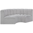 Meridian Arc Grey Boucle Fabric 3 pc Modular Sectional IMAGE 5