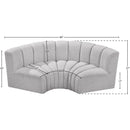 Meridian Arc Grey Boucle Fabric 3 pc Modular Sectional IMAGE 8