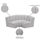 Meridian Arc Grey Boucle Fabric 3 pc Modular Sectional IMAGE 9