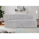 Meridian Arc Grey Boucle Fabric 3 pc Modular Sectional IMAGE 2