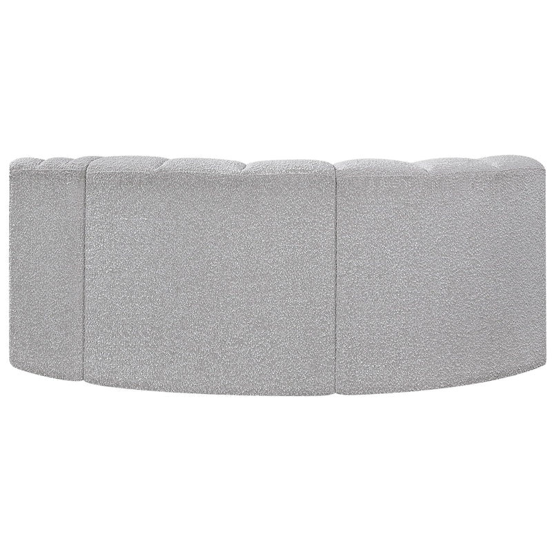 Meridian Arc Grey Boucle Fabric 3 pc Modular Sectional IMAGE 3