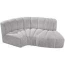 Meridian Arc Grey Boucle Fabric 3 pc Modular Sectional IMAGE 4