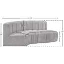 Meridian Arc Grey Boucle Fabric 3 pc Modular Sectional IMAGE 7