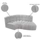 Meridian Arc Grey Boucle Fabric 3 pc Modular Sectional IMAGE 8