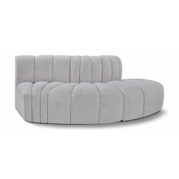 Meridian Arc Grey Boucle Fabric 3 pc Modular Sectional IMAGE 1