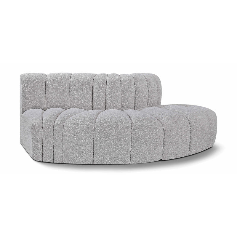 Meridian Arc Grey Boucle Fabric 3 pc Modular Sectional IMAGE 1