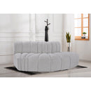 Meridian Arc Grey Boucle Fabric 3 pc Modular Sectional IMAGE 2