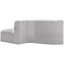 Meridian Arc Grey Boucle Fabric 3 pc Modular Sectional IMAGE 3