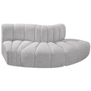 Meridian Arc Grey Boucle Fabric 3 pc Modular Sectional IMAGE 4