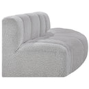 Meridian Arc Grey Boucle Fabric 3 pc Modular Sectional IMAGE 5