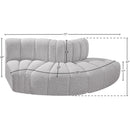 Meridian Arc Grey Boucle Fabric 3 pc Modular Sectional IMAGE 6