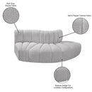 Meridian Arc Grey Boucle Fabric 3 pc Modular Sectional IMAGE 7
