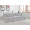 Meridian Arc Grey Boucle Fabric 3 pc Modular Sectional IMAGE 2