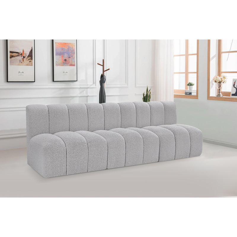 Meridian Arc Grey Boucle Fabric 3 pc Modular Sectional IMAGE 2