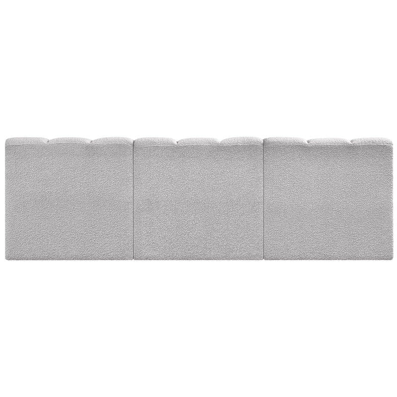 Meridian Arc Grey Boucle Fabric 3 pc Modular Sectional IMAGE 3