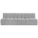 Meridian Arc Grey Boucle Fabric 3 pc Modular Sectional IMAGE 4