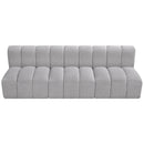 Meridian Arc Grey Boucle Fabric 3 pc Modular Sectional IMAGE 5