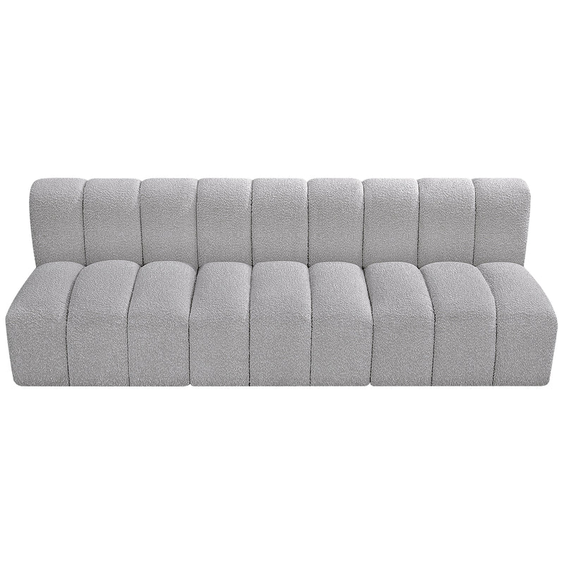 Meridian Arc Grey Boucle Fabric 3 pc Modular Sectional IMAGE 5