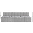 Meridian Arc Grey Boucle Fabric 3 pc Modular Sectional IMAGE 8