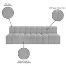 Meridian Arc Grey Boucle Fabric 3 pc Modular Sectional IMAGE 9