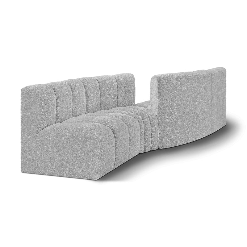 Meridian Arc Grey Boucle Fabric 4 pc Modular Sectional IMAGE 1