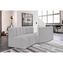 Meridian Arc Grey Boucle Fabric 4 pc Modular Sectional IMAGE 2