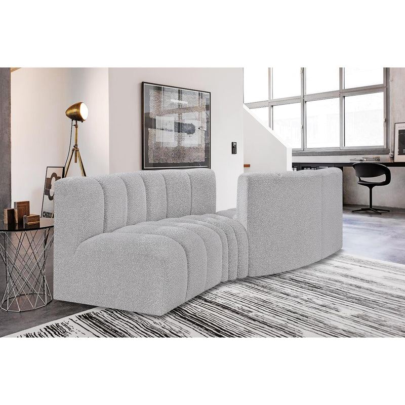 Meridian Arc Grey Boucle Fabric 4 pc Modular Sectional IMAGE 2