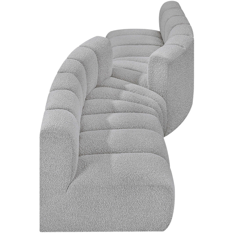 Meridian Arc Grey Boucle Fabric 4 pc Modular Sectional IMAGE 4