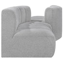 Meridian Arc Grey Boucle Fabric 4 pc Modular Sectional IMAGE 5