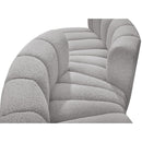 Meridian Arc Grey Boucle Fabric 4 pc Modular Sectional IMAGE 6