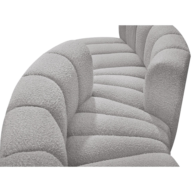Meridian Arc Grey Boucle Fabric 4 pc Modular Sectional IMAGE 6